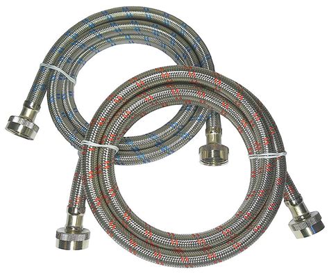 Stainless Steel Washing Machine Hoses 2 Pack Color Coded