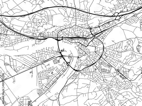 Road map of the city of Aschaffenburg in Germany on a transparent ...