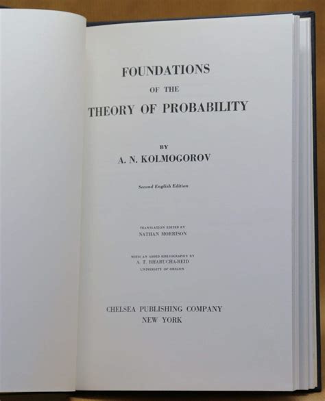 Foundations Of The Theory Of Probability Second English Edition