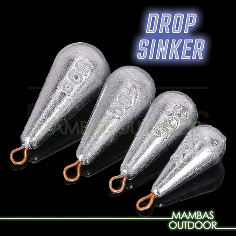 5 PCS Drop Lead Sinker 10g 200g Batu Ladung Timah Pancing Fishing