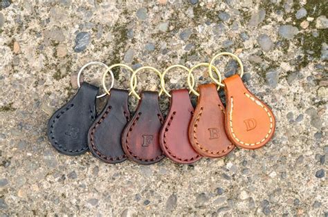 Personalized Leather Key Ring L James Thieman Leathercraft Handmade