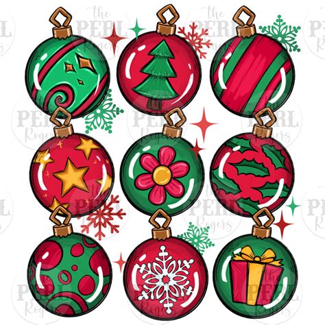 Christmas Ornaments Png Sublimation Design Download, Merry Christmas Png, Christmas Vibes Png ...