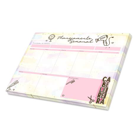 Planner De Mesa Semanal Cabeleireira Folhas A Shopee Brasil