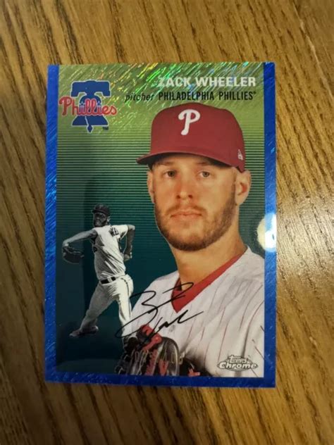 2023 TOPPS CHROME Platine Anniversaire Zack Wheeler Bleu Scintillement