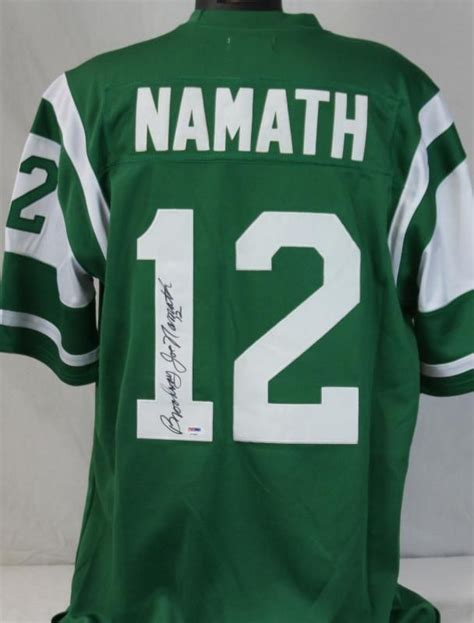 Lot Detail Joe Namath Signed Vintage Style Ny Jets Jersey With Rare