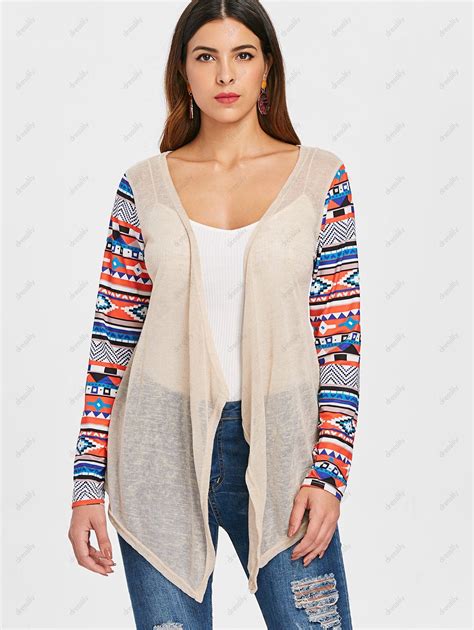 [32 Off] 2021 Open Front Collarless Asymmetric Cardigan In Beige