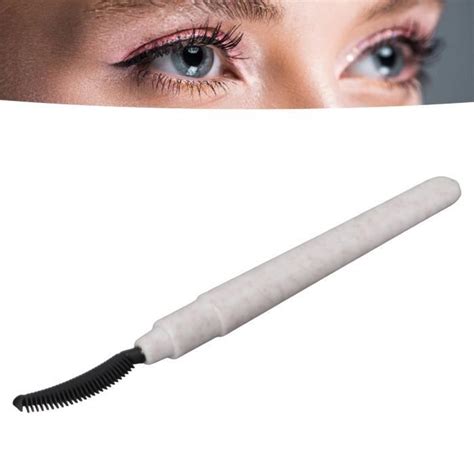 Pou Pcs Brosse Mascara En Silicone Avec S Parateur De Cils Blanc