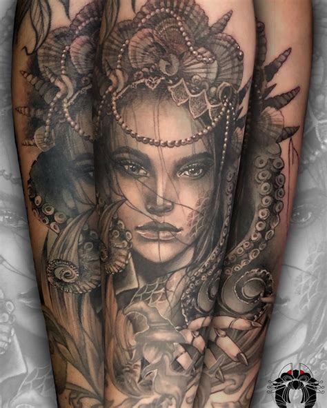 Tattoos Realistic Mermaid Mermaid Tattoo Designs Mermaid Sleeve Tattoos