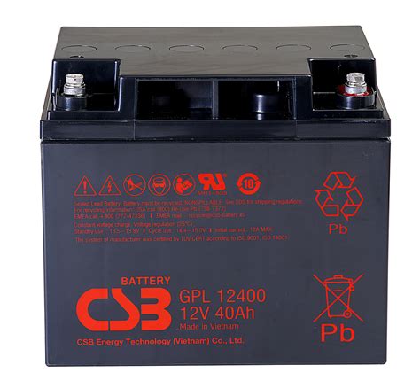 CSB GPL12400 12V 40AH 10 Year Life Battery MDS Battery