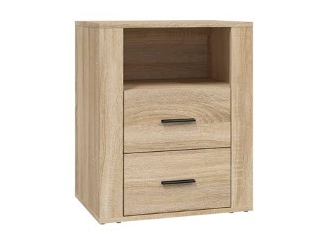 Table De Chevet Ch Ne Sonoma X X Cm Bois D Ing Nierie