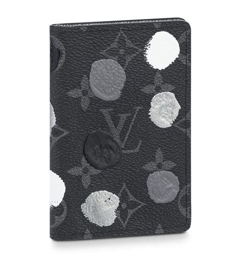 Mens Louis Vuitton Black X Yayoi Kusama Painted Dots Wallet Harrods SG