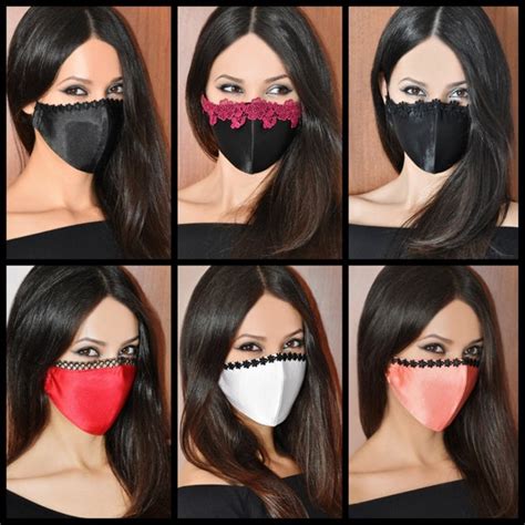 Satin Lace Face Mask Sexy Face Mask Designer Face Mask Wedding Etsy