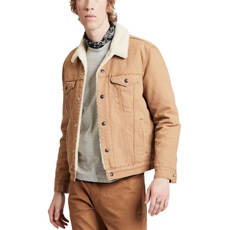 Levi S Type Retro Mod Sherpa Trucker Jacket In Desert