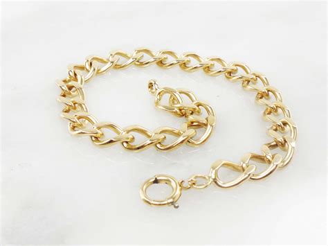 Vintage 14k Gold Heavy Link Bracelet 14k Gold Bracelet Solid Etsy 14k Gold Bracelet Link