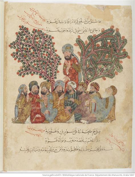 Folio 46 Verso Maqama 17 Abu Zayd And His Listeners From Maqamat Of