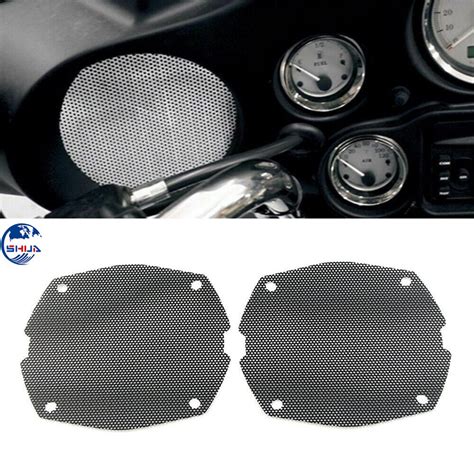 Mesh Front Fairing Speaker Grill Covers For Harley Batwing Touring