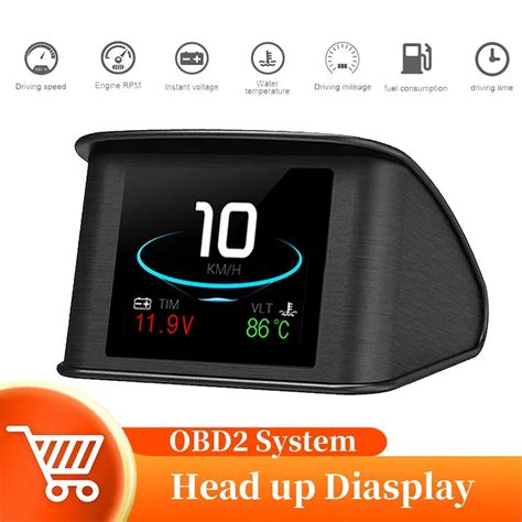 Hud Obd Gps Headup Display Araba Ak Ll L Er Dijital H Z Rpm Su S