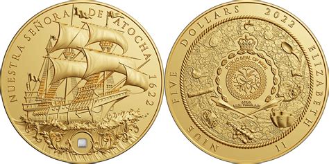 Dollars Nuestra Senora De Atocha Gilded Oz Silver Coin Niue