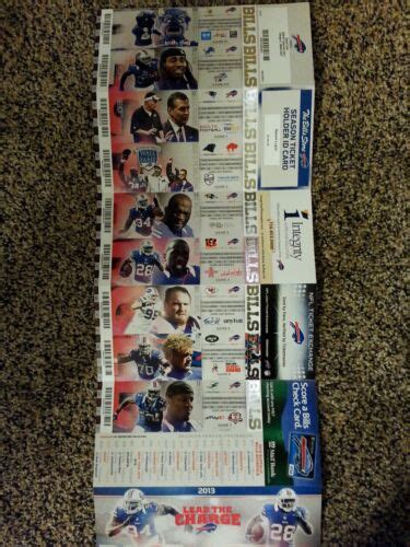 2013 Buffalo Bills Season Ticket Stub Strip Sheet Full Ticket Set 9 Ebay