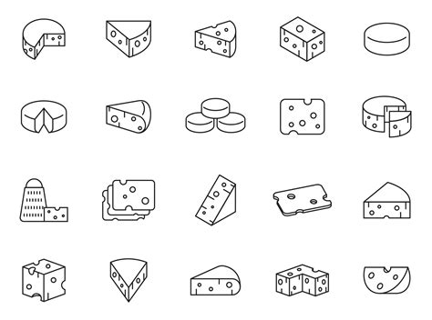 20 Cheese Vector Icons