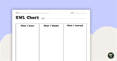 Free Printable Kwl Chart Template Boost Your Learning Off