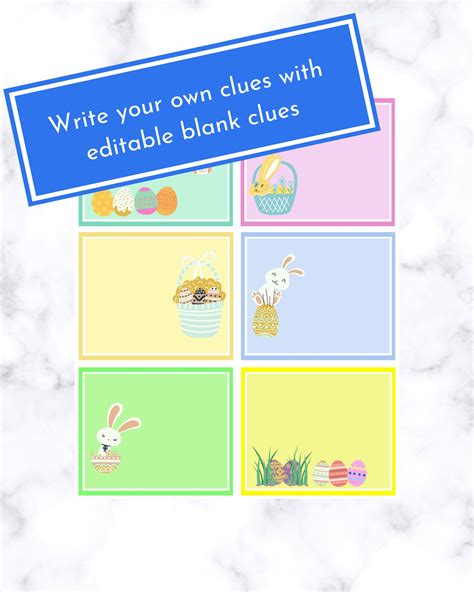 Indoor Easter Scavenger Hunt Easter Egg Hunt Clues Printable Etsy