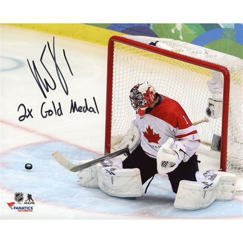 Roberto Luongo Team Canada Autographed 8 X 10 Photograph With 2x