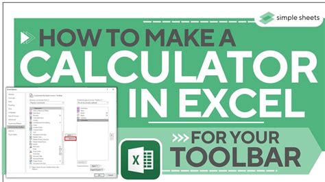 How To Make A Calculator In Excel For Your Toolbar