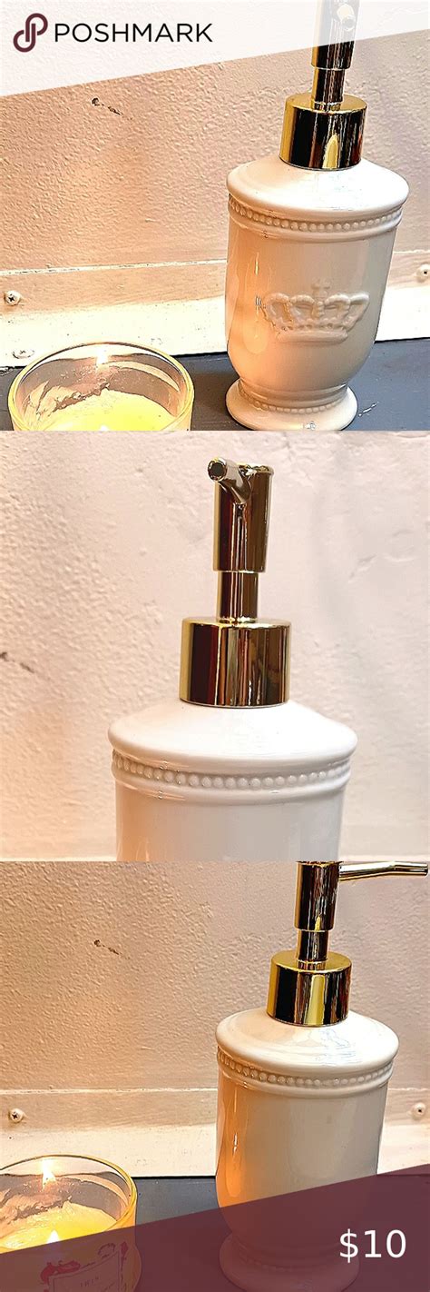 White Ceramic Soap Dispenser By Ashland NWT Ceramic Soap Dispenser