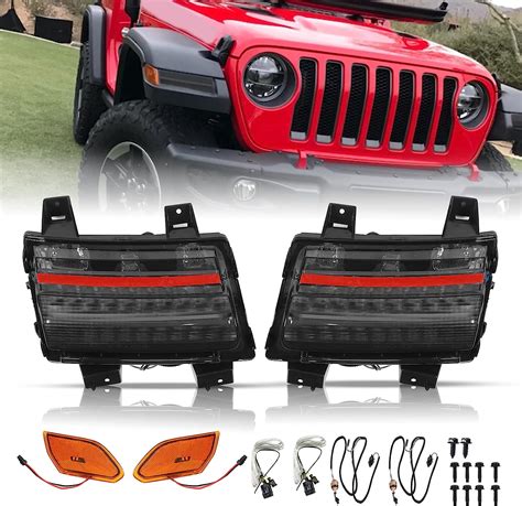 BoardRoad Luces LED Ahumadas Para Guardabarros 2018 2022 Jeep Wrangler