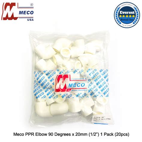 Meco Ppr Elbow 90 Degrees White Per Pack ½” ¾” And 1” Plumbing