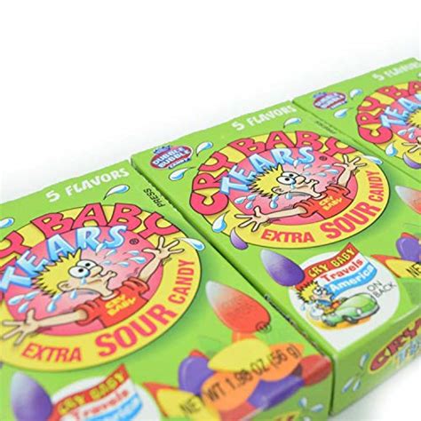 Cry Baby Tears Extra Sour Candy, Five Flavors, 1.98-Ounce Boxes (Pack ...