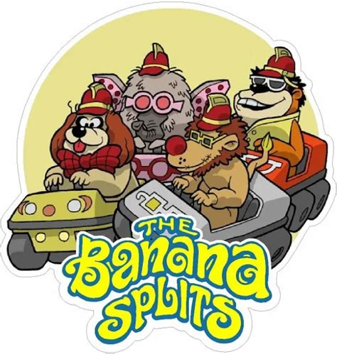 THE BANANA SPLITS STICKERS 70 S Cartoon Wacky Races Car Motorbike Decal