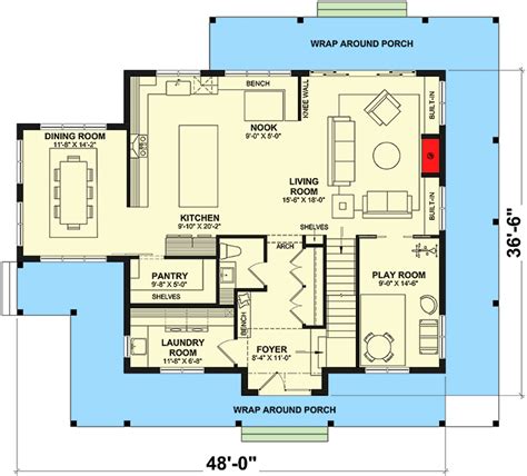 New American Country House Plan with Wraparound Porch - 22653DR ...