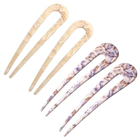 4 Pieces U Shaped Hair Pin Stick French Style U Shape Hair Clips