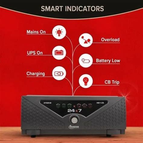 Microtek Home Inverter UPS HB 24X7 1125 1100VA Input Voltage 90 V