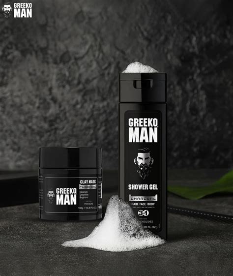 Greeko Man Charcoal Shower Gel And Clay Mask In 2024 Shower Gel Gel