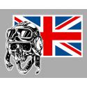 SKULL RAF PILOT Left Laminated Decal Cafe Racer Bretagne Clicboutic