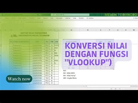 Cara Konversi Nilai Angka Menjadi Huruf Di Microsoft Excel Youtube