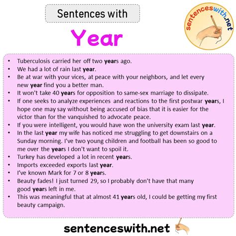 Sentences With Year Sentences About Year In English Sentenceswith Net