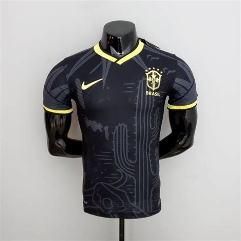 Camiseta Futbol Brasil Negra Versi N Jugador