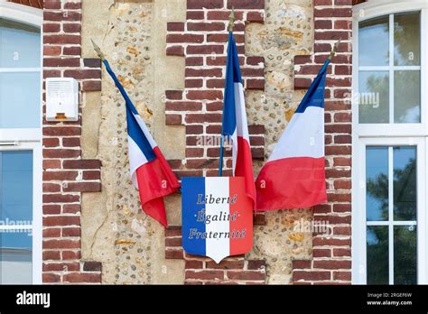 French Flag And Liberty Equality Fraternity Patch Stock Photo Alamy