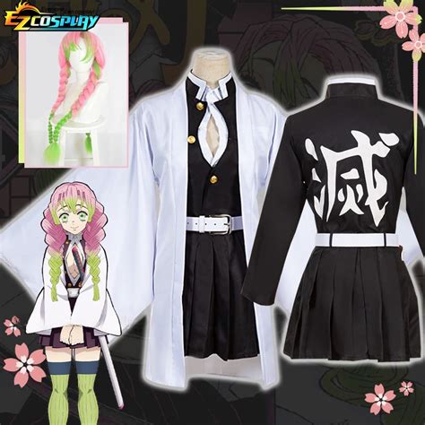 Mitsuri Kanroji Cosplay Disfraz Demon Slayer Peluca Falda Uniforme Amor