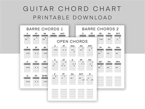 Guitar Chord Chart Printable Download Printable PDF Beginner - Etsy