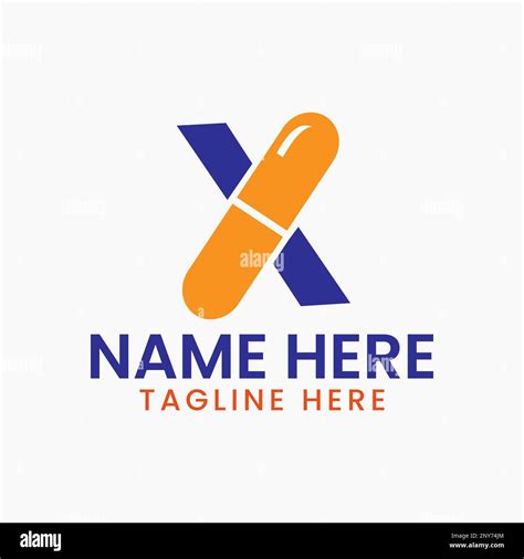 Letter X Medicine Logo Design Concept With Pile Symbol Stock Vector