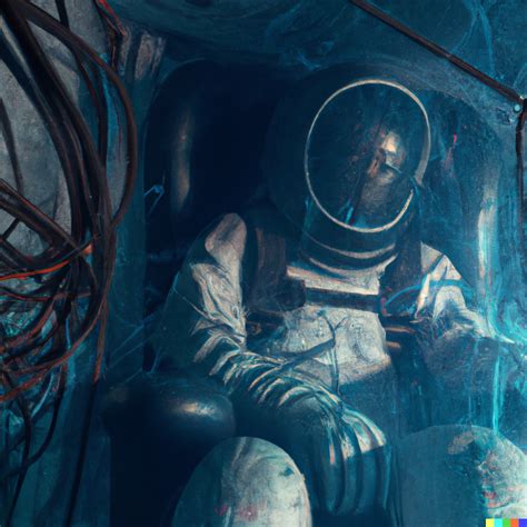 A Dead Astronaut In A Spacesuit Onboard A Dusty Old Spaceship Sitting