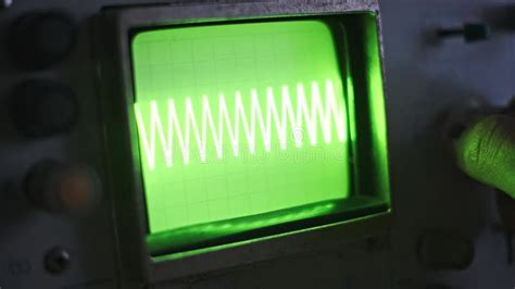 Vintage Oscilloscope Green CRT Close Up Stock Video - Video of analog ...