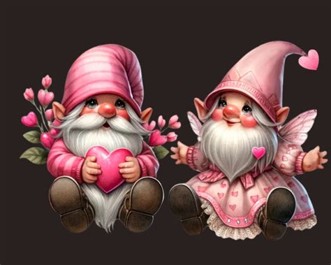 Watercolor Valentine Gnomes Png Clipart By Tanya Kart Thehungryjpeg