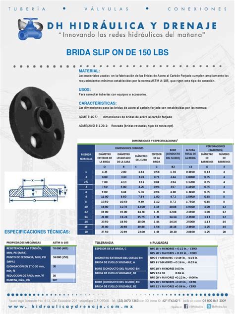 Brida Slip On De 150 Lbs Pdf Ingeniería Mecánica Plomería