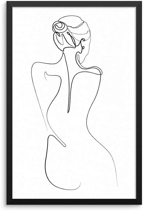 Amazon Woman One Line Drawing Female Figure Wall Art Nude Art Woman Body Art Abstract